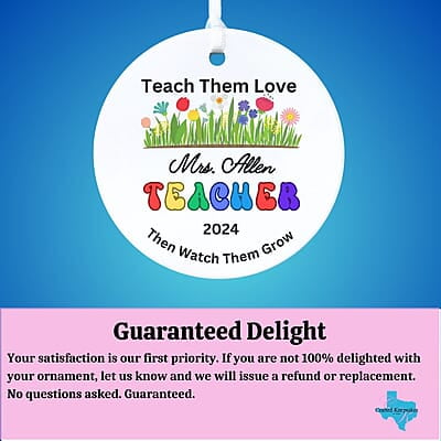 Teacher Personalized 2024 Ceramic Ornament, Perfect Thank You Gift, Custom Quality Keepsake Heirloom Memento Teacher Personalized 2024 Ceramic Ornament, Perfect Thank You Gift, Custom Quality Keepsake Heirloom Memento