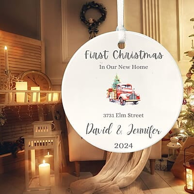 New Address Personalized 1st Christmas Ornament, 2024 Christmas Keepsake, Custom Christmas Gift for Couple, Name Gift New Address Personalized 1st Christmas Ornament, 2024 Christmas Keepsake, Custom Christmas Gift for Couple, Name Gift