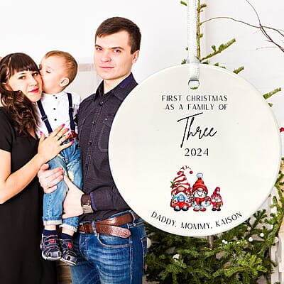 Family of 3 First Christmas, 2024 Personalized Custom Ornament, Cherished Lasting Heirloom Keepsake, Beautiful Nostalgic Memento, Adoption Family of 3 First Christmas, 2024 Personalized Custom Ornament, Cherished Lasting Heirloom Keepsake, Beautiful Nostalgic Memento, Adoption