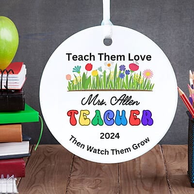 Teacher Personalized 2024 Ceramic Ornament, Perfect Thank You Gift, Custom Quality Keepsake Heirloom Memento Teacher Personalized 2024 Ceramic Ornament, Perfect Thank You Gift, Custom Quality Keepsake Heirloom Memento