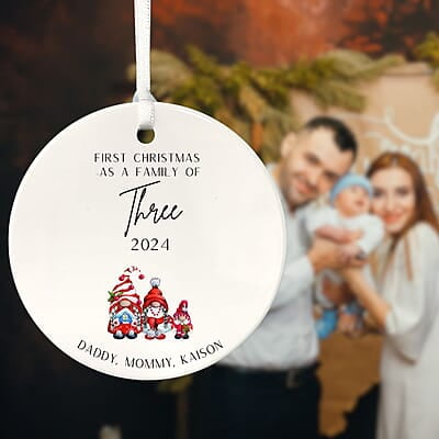 Family of 3 First Christmas, 2024 Personalized Custom Ornament, Cherished Lasting Heirloom Keepsake, Beautiful Nostalgic Memento, Adoption Family of 3 First Christmas, 2024 Personalized Custom Ornament, Cherished Lasting Heirloom Keepsake, Beautiful Nostalgic Memento, Adoption