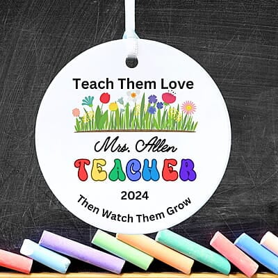 Teacher Personalized 2024 Ceramic Ornament, Perfect Thank You Gift, Custom Quality Keepsake Heirloom Memento Teacher Personalized 2024 Ceramic Ornament, Perfect Thank You Gift, Custom Quality Keepsake Heirloom Memento