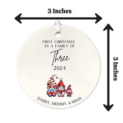 Family of 3 First Christmas, 2024 Personalized Custom Ornament, Cherished Lasting Heirloom Keepsake, Beautiful Nostalgic Memento, Adoption Family of 3 First Christmas, 2024 Personalized Custom Ornament, Cherished Lasting Heirloom Keepsake, Beautiful Nostalgic Memento, Adoption