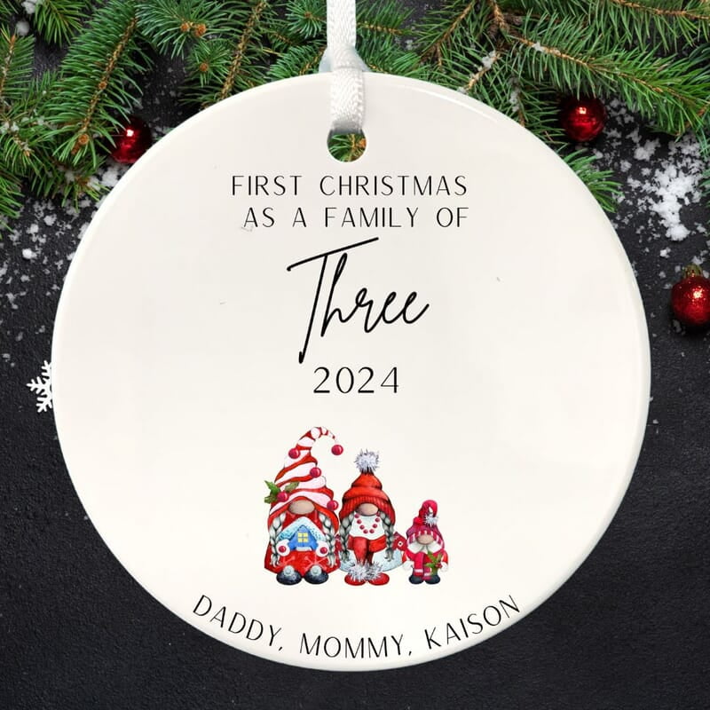 Family of 3 First Christmas, 2024 Personalized Custom Ornament, Cherished Lasting Heirloom Keepsake, Beautiful Nostalgic Memento, Adoption Family of 3 First Christmas, 2024 Personalized Custom Ornament, Cherished Lasting Heirloom Keepsake, Beautiful Nostalgic Memento, Adoption