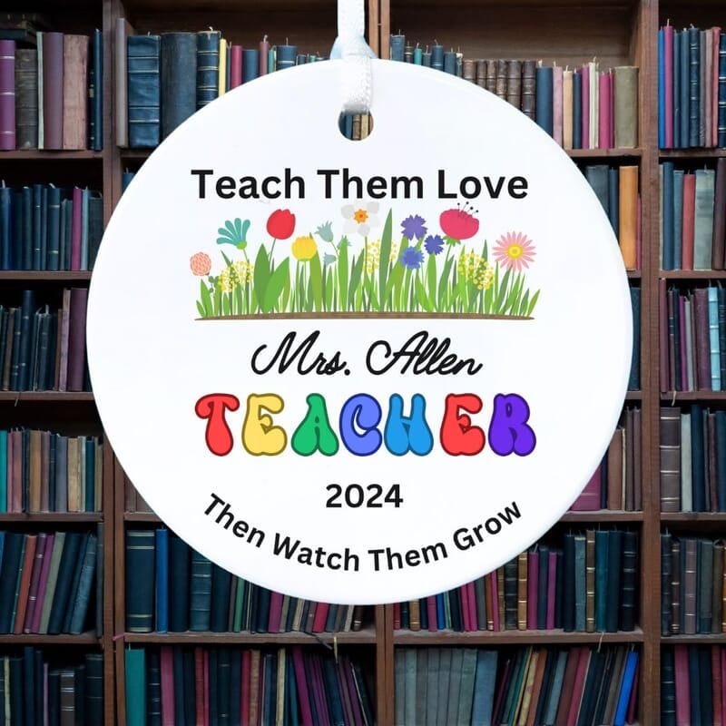 Teacher Personalized 2024 Ceramic Ornament, Perfect Thank You Gift, Custom Quality Keepsake Heirloom Memento Teacher Personalized 2024 Ceramic Ornament, Perfect Thank You Gift, Custom Quality Keepsake Heirloom Memento