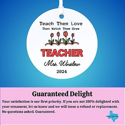 Teacher 2 Personalized 2024 Ceramic Ornament, Perfect Thank You Gift, Custom Quality Keepsake Heirloom Memento Teacher 2 Personalized 2024 Ceramic Ornament, Perfect Thank You Gift, Custom Quality Keepsake Heirloom Memento