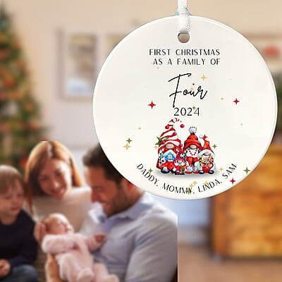 Family of 4 First Christmas 2, Personalized 2024 Custom Ceramic Ornament, Quality Lasting Heirloom Keepsake, Beautiful Nostalgic Memento Family of 4 First Christmas 2, Personalized 2024 Custom Ceramic Ornament, Quality Lasting Heirloom Keepsake, Beautiful Nostalgic Memento