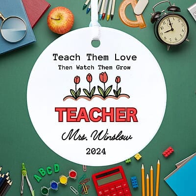 Teacher 2 Personalized 2024 Ceramic Ornament, Perfect Thank You Gift, Custom Quality Keepsake Heirloom Memento Teacher 2 Personalized 2024 Ceramic Ornament, Perfect Thank You Gift, Custom Quality Keepsake Heirloom Memento