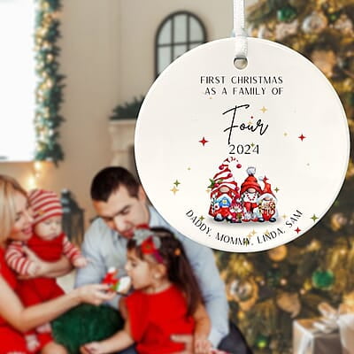 Family of 4 First Christmas 2, Personalized 2024 Custom Ceramic Ornament, Quality Lasting Heirloom Keepsake, Beautiful Nostalgic Memento Family of 4 First Christmas 2, Personalized 2024 Custom Ceramic Ornament, Quality Lasting Heirloom Keepsake, Beautiful Nostalgic Memento