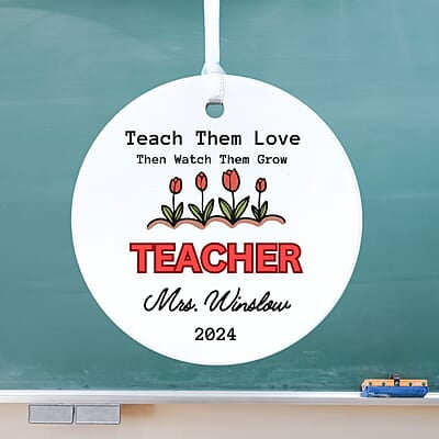 Teacher 2 Personalized 2024 Ceramic Ornament, Perfect Thank You Gift, Custom Quality Keepsake Heirloom Memento Teacher 2 Personalized 2024 Ceramic Ornament, Perfect Thank You Gift, Custom Quality Keepsake Heirloom Memento