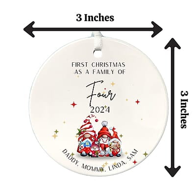 Family of 4 First Christmas 2, Personalized 2024 Custom Ceramic Ornament, Quality Lasting Heirloom Keepsake, Beautiful Nostalgic Memento Family of 4 First Christmas 2, Personalized 2024 Custom Ceramic Ornament, Quality Lasting Heirloom Keepsake, Beautiful Nostalgic Memento