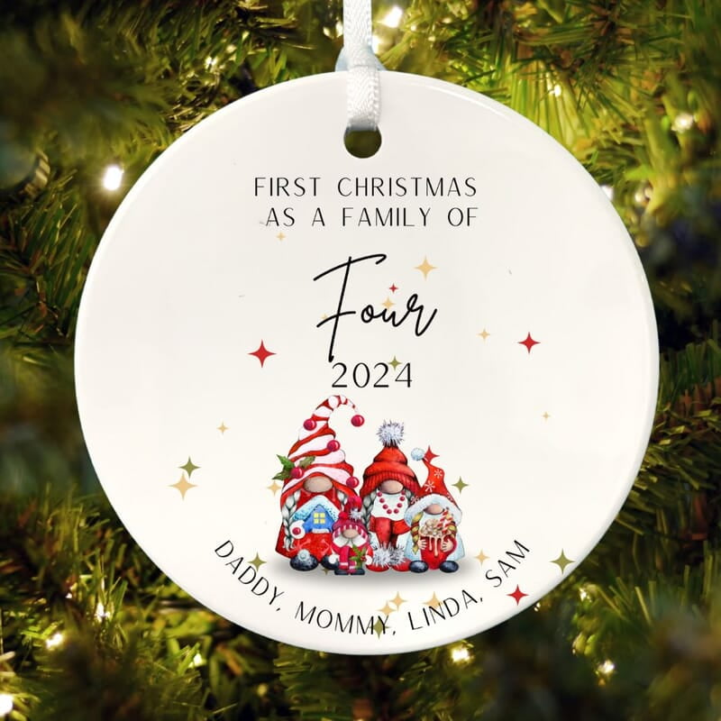 Family of 4 First Christmas 2, Personalized 2024 Custom Ceramic Ornament, Quality Lasting Heirloom Keepsake, Beautiful Nostalgic Memento Family of 4 First Christmas 2, Personalized 2024 Custom Ceramic Ornament, Quality Lasting Heirloom Keepsake, Beautiful Nostalgic Memento