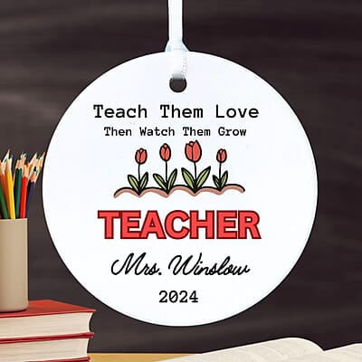 Teacher 2 Personalized 2024 Ceramic Ornament, Perfect Thank You Gift, Custom Quality Keepsake Heirloom Memento Teacher 2 Personalized 2024 Ceramic Ornament, Perfect Thank You Gift, Custom Quality Keepsake Heirloom Memento