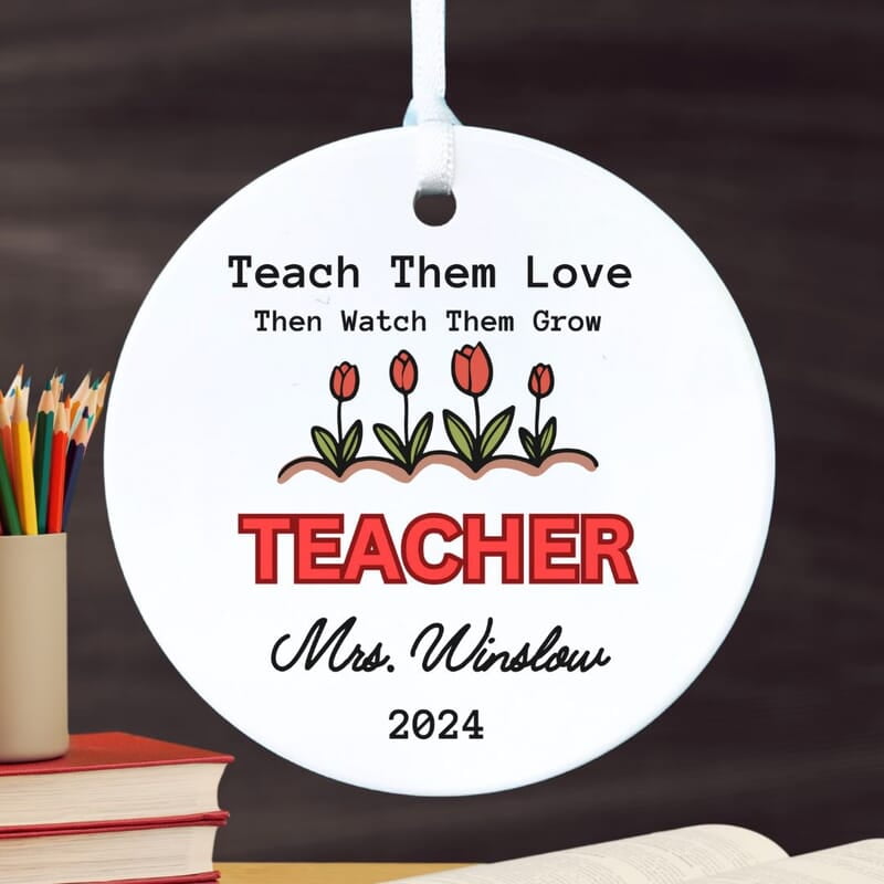 Teacher 2 Personalized 2024 Ceramic Ornament, Perfect Thank You Gift, Custom Quality Keepsake Heirloom Memento Teacher 2 Personalized 2024 Ceramic Ornament, Perfect Thank You Gift, Custom Quality Keepsake Heirloom Memento