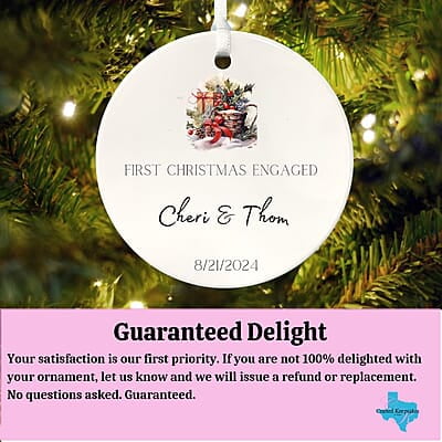 Engagement Ornament 3, Personalized 2024, Enduring Cherished Ceramic Keepsake, Custom Memento Engagement Ornament 3, Personalized 2024, Enduring Cherished Ceramic Keepsake, Custom Memento