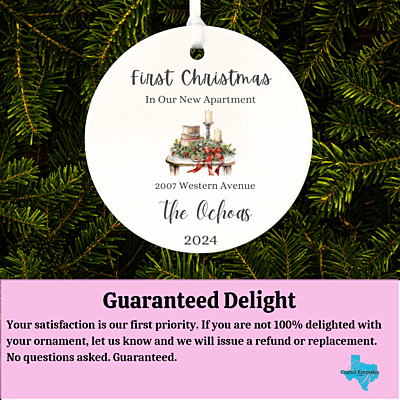 New Apartment 3 Personalized 2024 Ornament Keepsake, First Christmas, Heirloom Custom Gift New Apartment 3 Personalized 2024 Ornament Keepsake, First Christmas, Heirloom Custom Gift