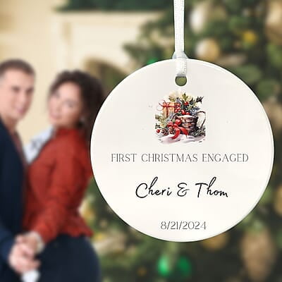 Engagement Ornament 3, Personalized 2024, Enduring Cherished Ceramic Keepsake, Custom Memento Engagement Ornament 3, Personalized 2024, Enduring Cherished Ceramic Keepsake, Custom Memento