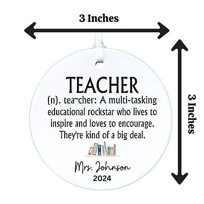 Teacher 3 Personalized 2024 Ceramic Ornament, Thank You Gift, Custom Keepsake Heirloom Memento Teacher 3 Personalized 2024 Ceramic Ornament, Thank You Gift, Custom Keepsake Heirloom Memento