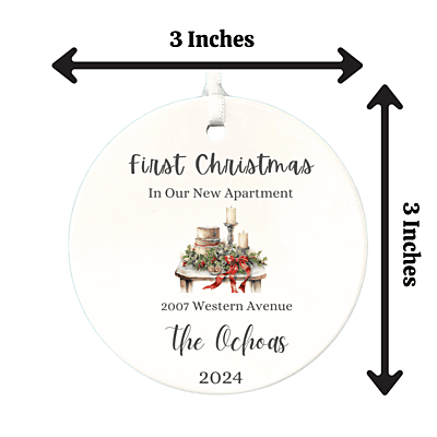 New Apartment 3 Personalized 2024 Ornament Keepsake, First Christmas, Heirloom Custom Gift New Apartment 3 Personalized 2024 Ornament Keepsake, First Christmas, Heirloom Custom Gift