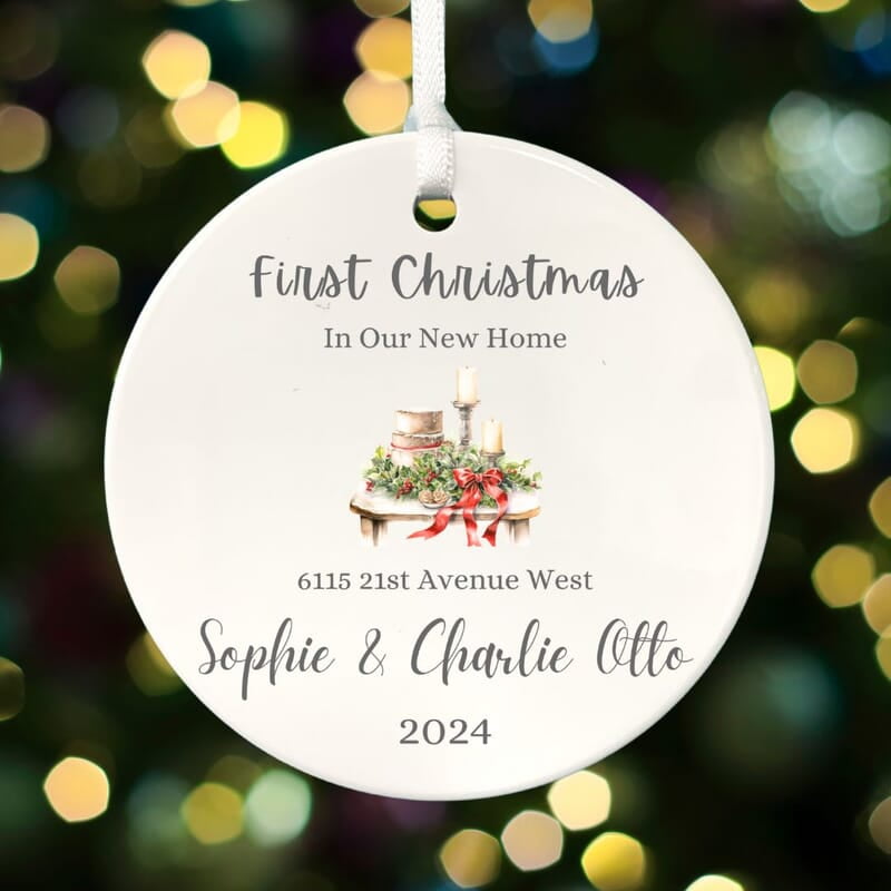 New Address 3 Personalized 2024 Ornament, Custom Ceramic Keepsake, First Christmas Heirloom Gift New Address 3 Personalized 2024 Ornament, Custom Ceramic Keepsake, First Christmas Heirloom Gift