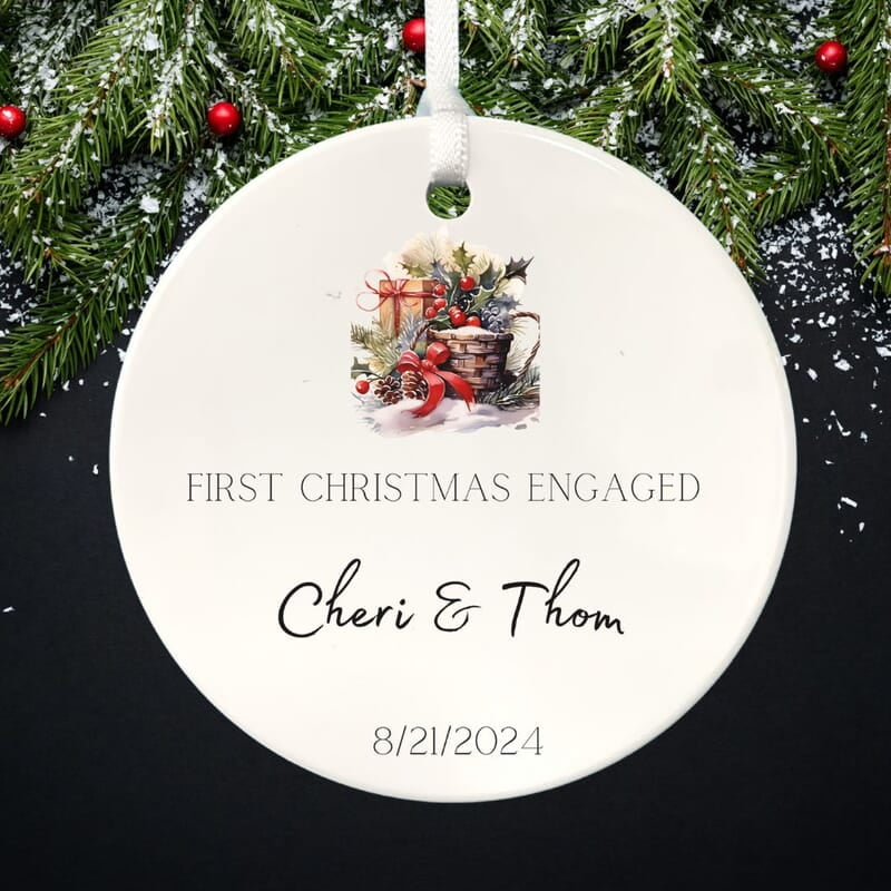 Engagement Ornament 3, Personalized 2024, Enduring Cherished Ceramic Keepsake, Custom Memento Engagement Ornament 3, Personalized 2024, Enduring Cherished Ceramic Keepsake, Custom Memento