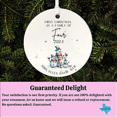 Family of 4 First Christmas 4, Personalized 2024 Custom Ceramic Ornament, Quality Lasting Heirloom Keepsake, Beautiful Nostalgic Memento Family of 4 First Christmas 4, Personalized 2024 Custom Ceramic Ornament, Quality Lasting Heirloom Keepsake, Beautiful Nostalgic Memento