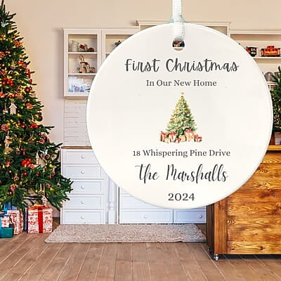 New Address 4 Personalized 2024 Ornament, Custom Ceramic Keepsake, First Christmas Heirloom Gift New Address 4 Personalized 2024 Ornament, Custom Ceramic Keepsake, First Christmas Heirloom Gift