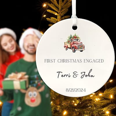 Engagement Ornament 4, Personalized 2024, Enduring Cherished Ceramic Keepsake, Custom Memento Engagement Ornament 4, Personalized 2024, Enduring Cherished Ceramic Keepsake, Custom Memento