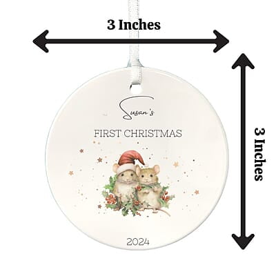 Personalized Baby 1st Christmas Ornament 4, 2024 Keepsake, Custom Girls and Boys, Baby Name Gift