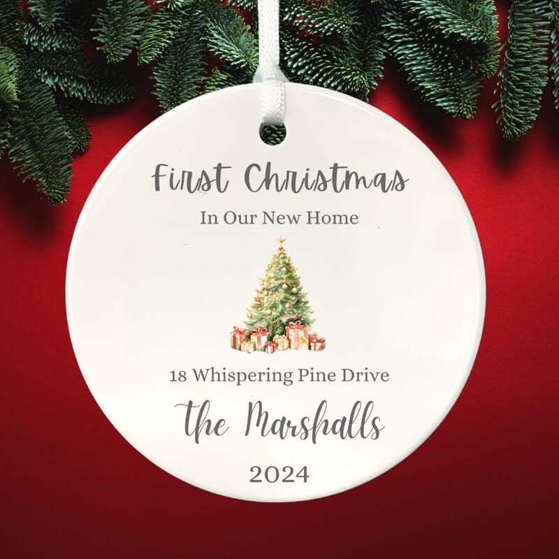 New Address 4 Personalized 2024 Ornament, Custom Ceramic Keepsake, First Christmas Heirloom Gift New Address 4 Personalized 2024 Ornament, Custom Ceramic Keepsake, First Christmas Heirloom Gift