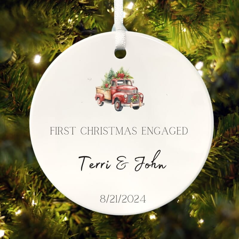 Engagement Ornament 4, Personalized 2024, Enduring Cherished Ceramic Keepsake, Custom Memento Engagement Ornament 4, Personalized 2024, Enduring Cherished Ceramic Keepsake, Custom Memento