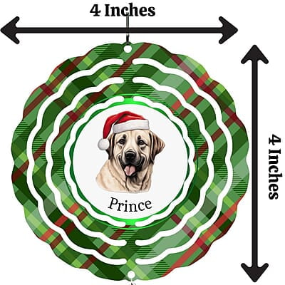Breeds Starting with A Dog in Santa Hat Personalized 4" Wind Spinner Ornament Pet Parent Gift Breeds Starting with A Dog in Santa Hat Personalized 4" Wind Spinner Ornament Pet Parent Gift