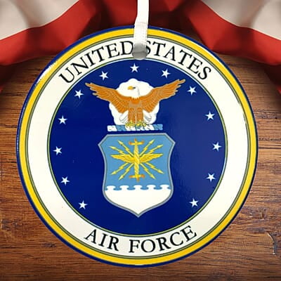 Air Force Ceramic Ornament, Custom Military Keepsake Gift Patriotic Remembrance, Serviceman, Veteran Air Force Ceramic Ornament, Custom Military Keepsake Gift Patriotic Remembrance, Serviceman, Veteran