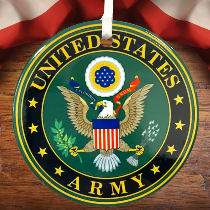 Army Ceramic Ornament, Custom Military Keepsake Gift, Patriotic Remembrance, Serviceman, Veteran Army Ceramic Ornament, Custom Military Keepsake Gift, Patriotic Remembrance, Serviceman, Veteran