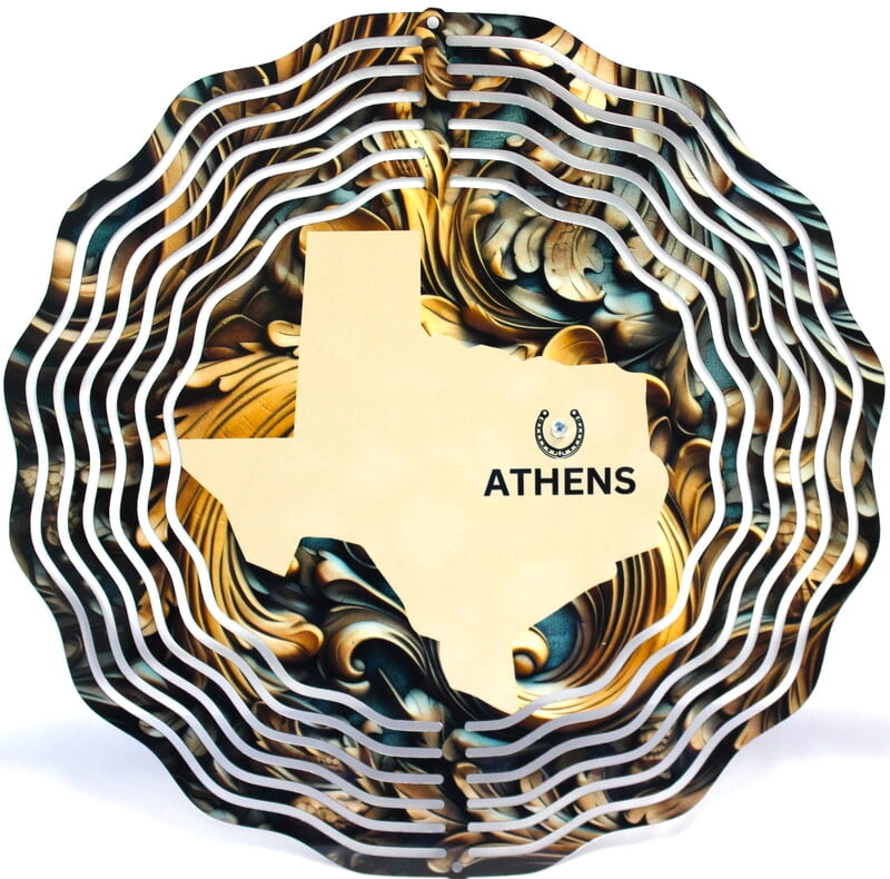 Athens, Texas Black Eyed Pea Jamboree 10" Wind Spinner