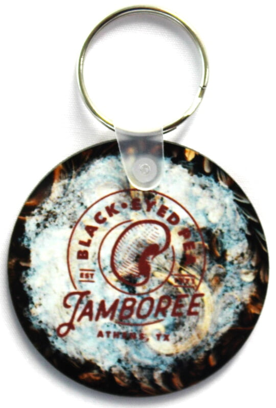 Athens, Texas Black Eyed Pea Jamboree Key RIng front with logo