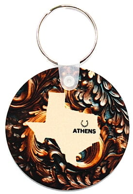 Athens, Texas Black Eyed Pea Jamboree Key RIng back with Texas