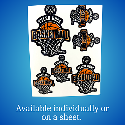Custom Vinyl Waterproof Stickers – Tyler Rose Special Olympics Basketball Fundraiser sheet Custom Vinyl Waterproof Stickers – Tyler Rose Special Olympics Basketball Fundraiser sheet