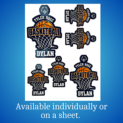 Personalized Custom Vinyl Waterproof Stickers – Tyler Rose Special Olympics Basketball sheet Personalized Custom Vinyl Waterproof Stickers – Tyler Rose Special Olympics Basketball sheet