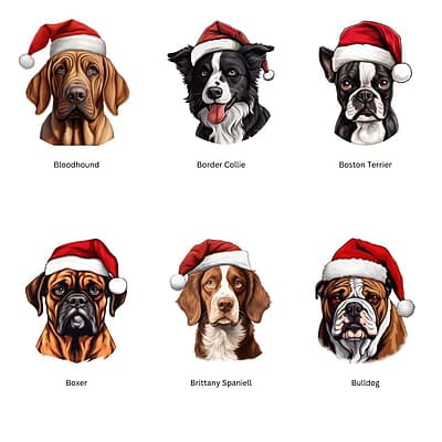 Breeds Starting with B Dog Santa Hat Personalized 4" Wind Spinner Ornament Keepsake Pet Parent Gift Breeds Starting with B Dog Santa Hat Personalized 4" Wind Spinner Ornament Keepsake Pet Parent Gift