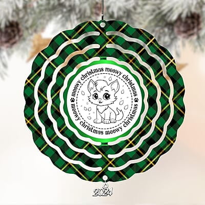 Breeds Starting with B Cat in Santa Hat Personalized 4" Wind Spinner Christmas Ornament Pet Gift Breeds Starting with B Cat in Santa Hat Personalized 4" Wind Spinner Christmas Ornament Pet Gift