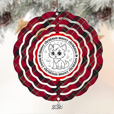 Breeds Starting with M - N Cat in Santa Hat Personalized 4" Wind Spinner Christmas Ornament Pet Gift Breeds Starting with M - N Cat in Santa Hat Personalized 4" Wind Spinner Christmas Ornament Pet Gift