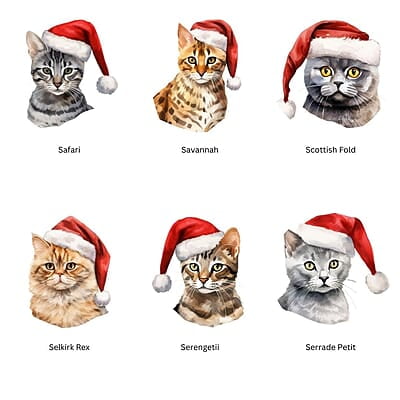 Breeds Starting with S Cat in Santa Hat Personalized 4" Wind Spinner Christmas Ornament Pet Gift Breeds Starting with S Cat in Santa Hat Personalized 4" Wind Spinner Christmas Ornament Pet Gift