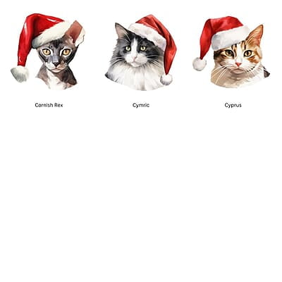 Breeds Starting with C Cat in Santa Hat Personalized 4" Wind Spinner Christmas Ornament Pet Gift Breeds Starting with C Cat in Santa Hat Personalized 4" Wind Spinner Christmas Ornament Pet Gift