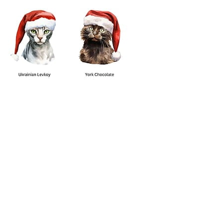 Breeds Starting with T - Y Cat in Santa Hat Personalized 4" Wind Spinner Christmas Ornament Pet Gift Breeds Starting with T - Y Cat in Santa Hat Personalized 4" Wind Spinner Christmas Ornament Pet Gift