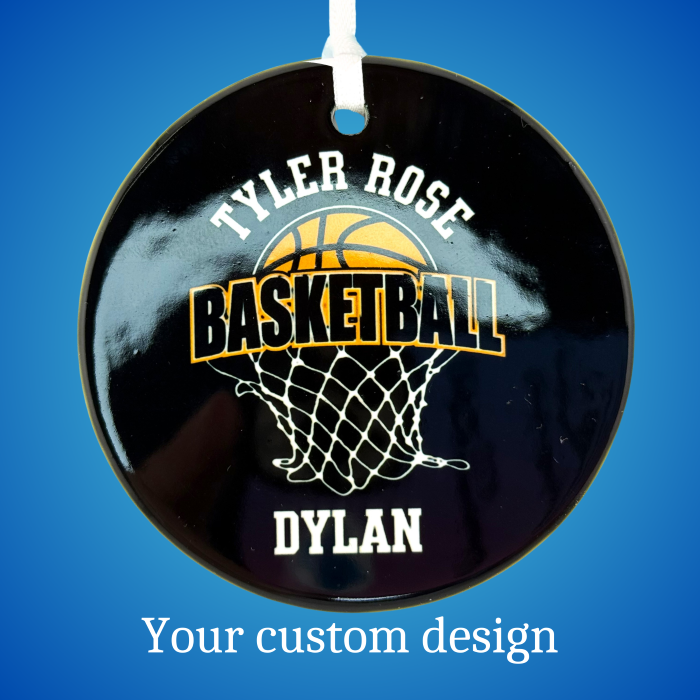 Custom 3" Ceramic Ornaments – Tyler Rose Special Olympics Basketball Fundraiser Front Personalized Custom 3" Ceramic Ornaments – Tyler Rose Special Olympics Basketball Fundraiser Front Personalized