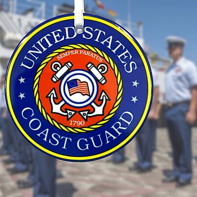 Coast Guard Ceramic Ornament, Custom Military Keepsake Gift Patriotic Serviceman, Veteran Coast Guard Ceramic Ornament, Custom Military Keepsake Gift Patriotic Serviceman, Veteran