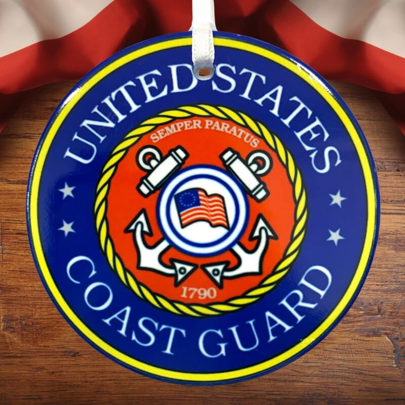 Coast Guard Ceramic Ornament, Custom Military Keepsake Gift Patriotic Serviceman, Veteran Coast Guard Ceramic Ornament, Custom Military Keepsake Gift Patriotic Serviceman, Veteran