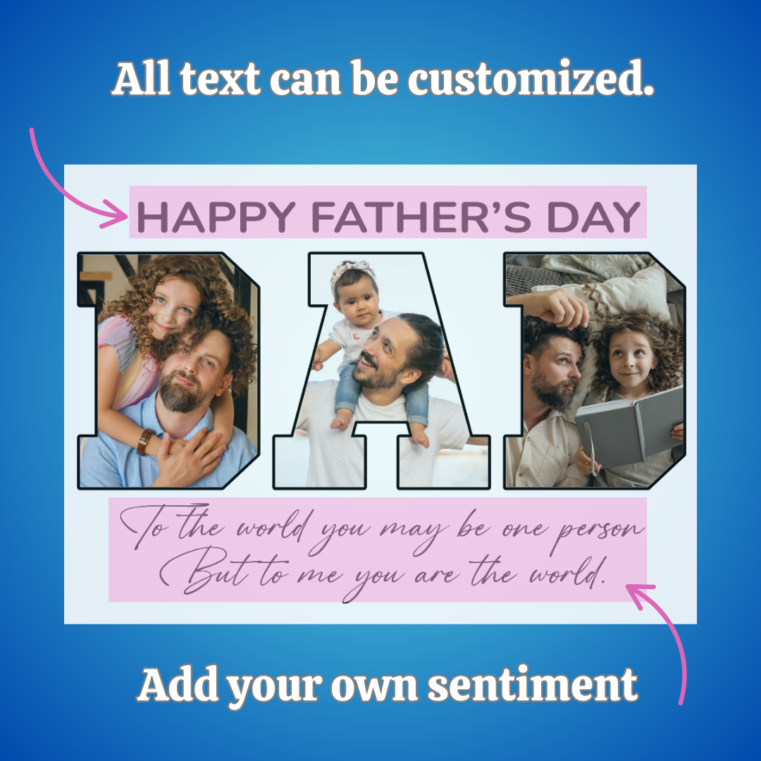 Dad - Grandpa 10 x 8 Custom Personalized Photo Sign Dad - Grandpa 10 x 8 Custom Personalized Photo Sign