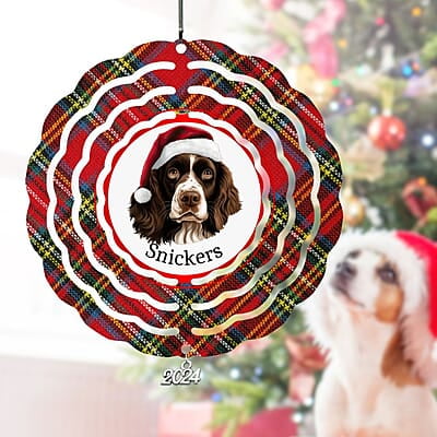 Breeds Starting with D-E Dog Santa Hat Personalized 4" Wind Spinner Ornament Pet Parent Gift Breeds Starting with D-E Dog Santa Hat Personalized 4" Wind Spinner Ornament Pet Parent Gift